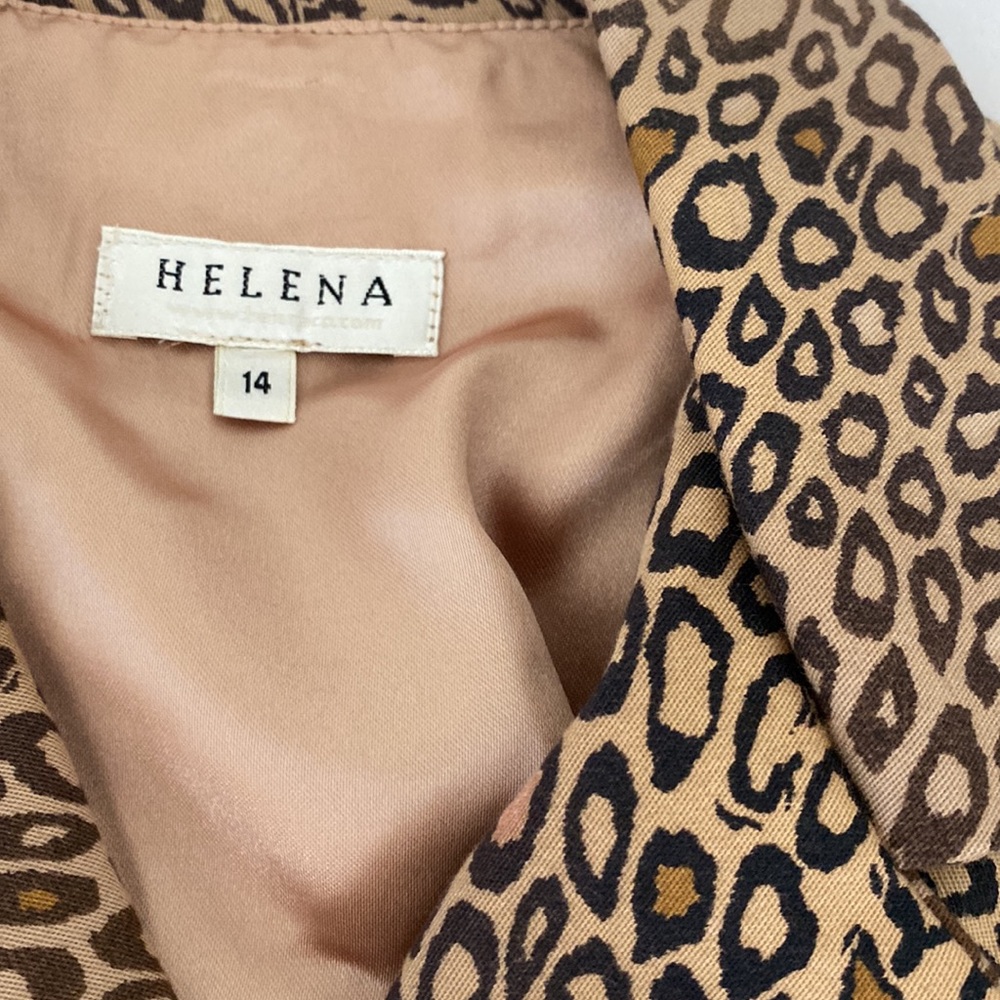 NWT girls long coat by Helena cotton leopard lined neiman Marcus size 14